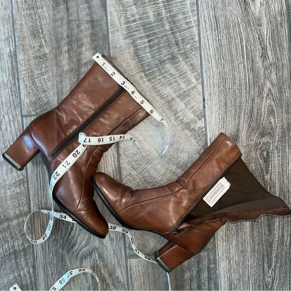 Vintage Goloboots in mid calf brown leather, 2.5”heel - Picture 6 of 9